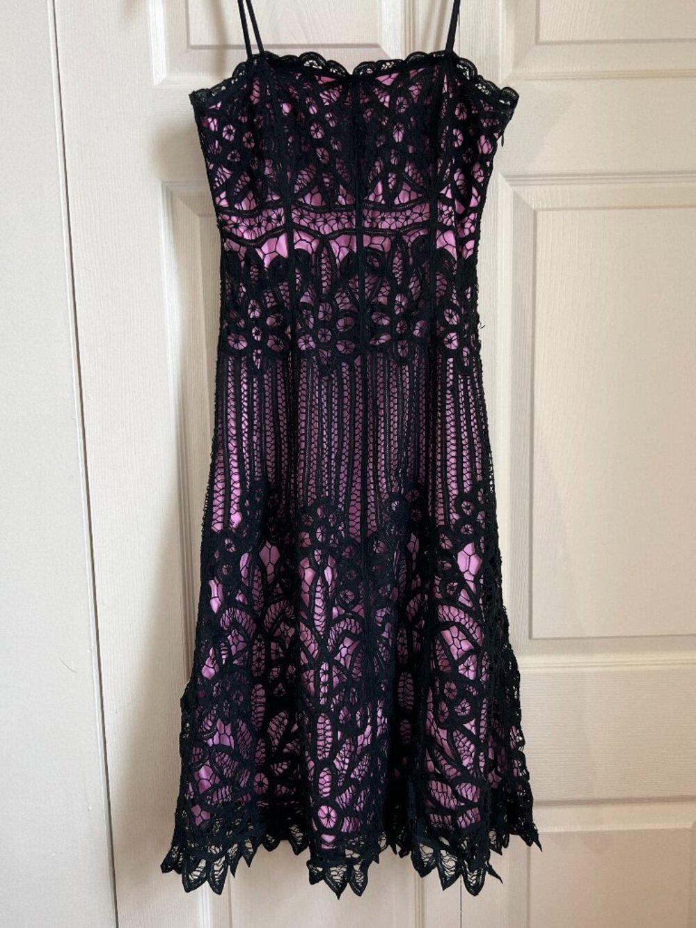 Vintage Betsey Johnson lacy black/purple dress sz 2. Gently worn, circa Y2K.